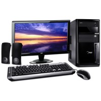 Computador c/ Intel® Celeron Dual Core E3300 2.5GHz 2GB 320GB DVD-RW Linux - Qbex + Monitor LCD 18,5'' 936SWA Widescreen Multimídia - AOC